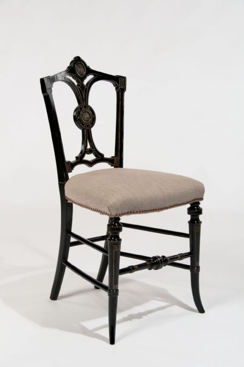 Fine Ebonised and Gilt Regency Antique Side Chair