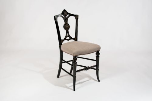 fig 2. Fine Ebonised and Gilt Regency Antique Side Chair
