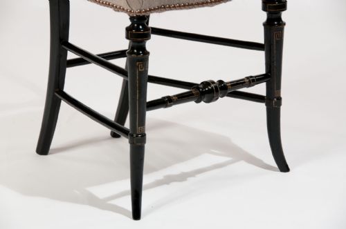 fig 3. Fine Ebonised and Gilt Regency Antique Side Chair