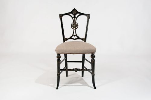 fig 4. Fine Ebonised and Gilt Regency Antique Side Chair