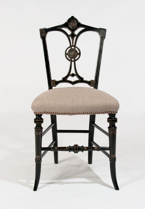 fig 5. Fine Ebonised and Gilt Regency Antique Side Chair