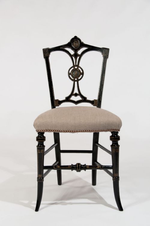 fig 6. Fine Ebonised and Gilt Regency Antique Side Chair