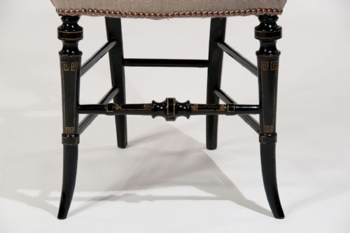 fig 7. Fine Ebonised and Gilt Regency Antique Side Chair