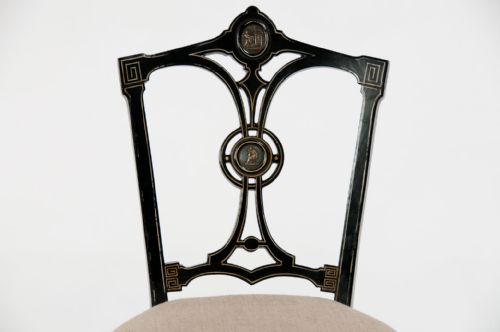 fig 9. Fine Ebonised and Gilt Regency Antique Side Chair