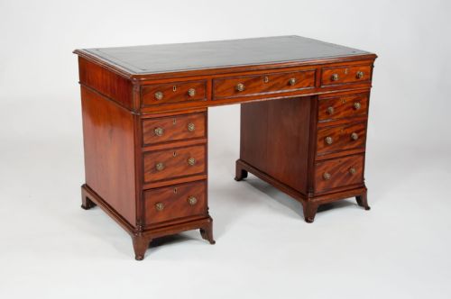 fig 1. 19th Century Mahogany Pedestal Writing Desk