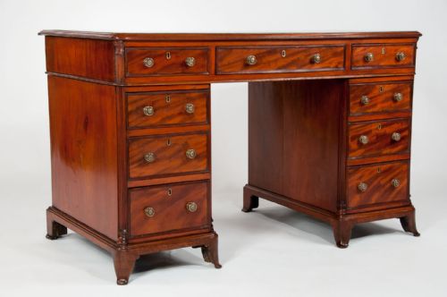 fig 2. 19th Century Mahogany Pedestal Writing Desk