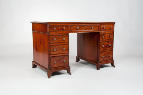 fig 3. 19th Century Mahogany Pedestal Writing Desk