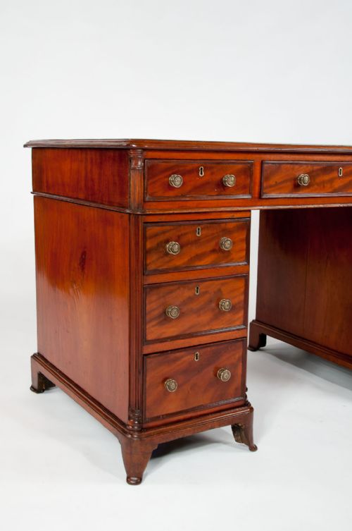 fig 4. 19th Century Mahogany Pedestal Writing Desk