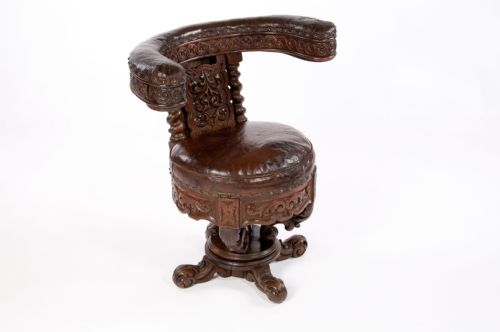 fig 2. Rare 19th Century Oak Cock Fighting Chair