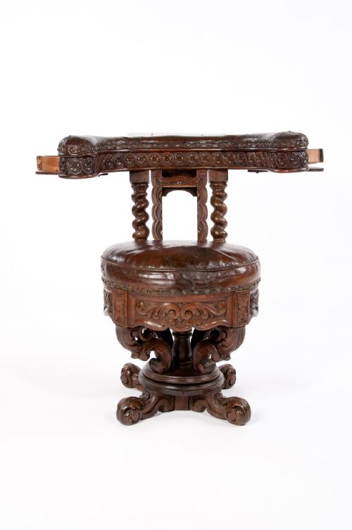 fig 5. Rare 19th Century Oak Cock Fighting Chair
