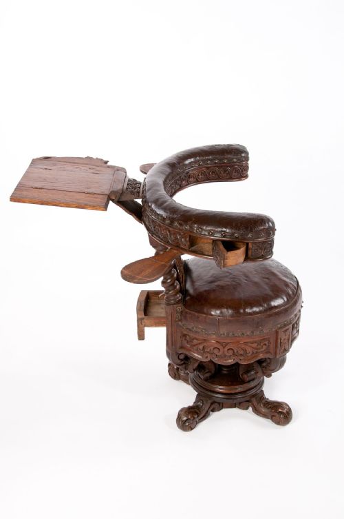 fig 7. Rare 19th Century Oak Cock Fighting Chair