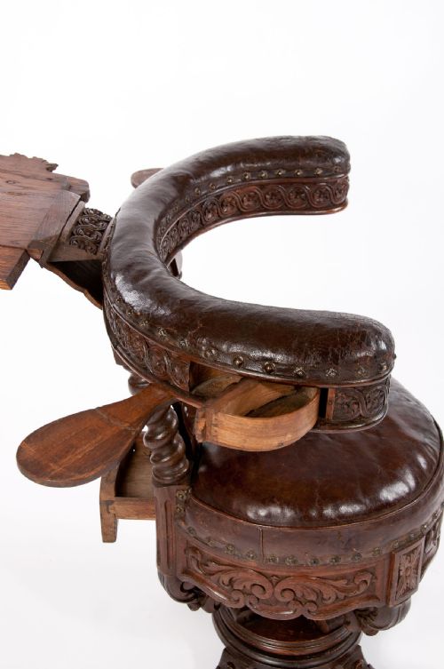fig 8. Rare 19th Century Oak Cock Fighting Chair