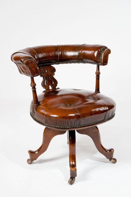 Victorian Leather Upholstered Desk Chair