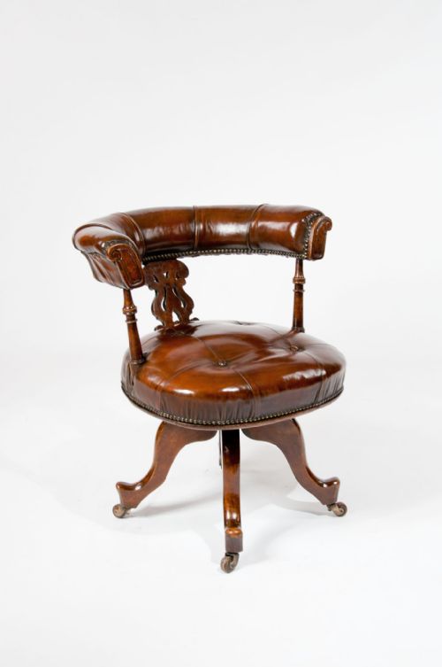 fig 1. Victorian Leather Upholstered Desk Chair