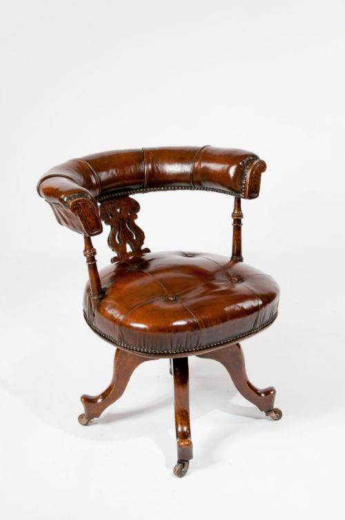 fig 2. Victorian Leather Upholstered Desk Chair