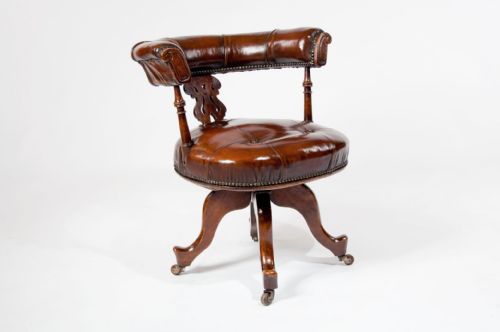 fig 3. Victorian Leather Upholstered Desk Chair