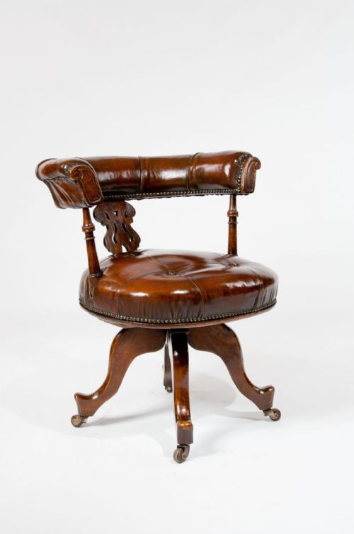 fig 4. Victorian Leather Upholstered Desk Chair