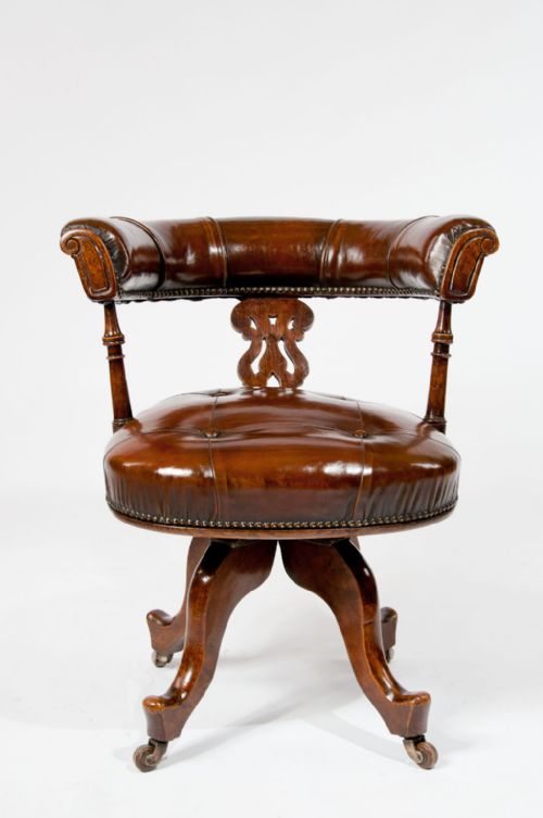fig 5. Victorian Leather Upholstered Desk Chair
