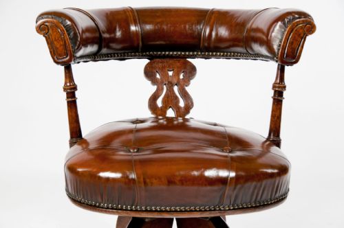 fig 8. Victorian Leather Upholstered Desk Chair