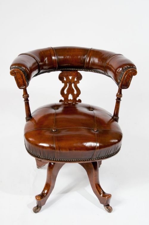 fig 10. Victorian Leather Upholstered Desk Chair