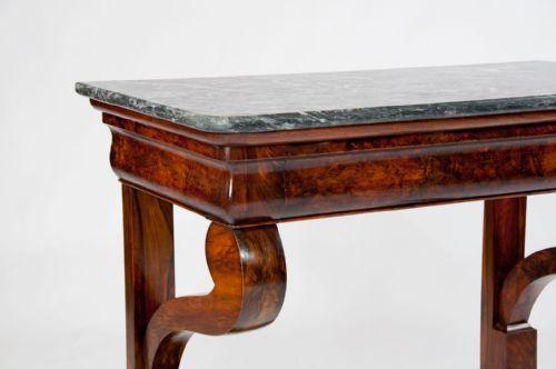 fig 5. Antique French Burr Walnut Marble Console