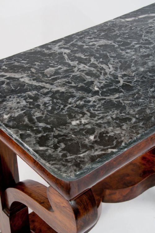 fig 8. Antique French Burr Walnut Marble Console