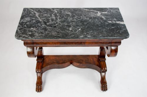 fig 10. Antique French Burr Walnut Marble Console