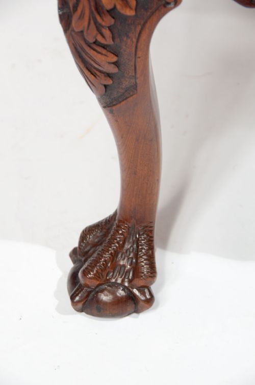 fig 10. 19th Century Walnut Carved Leather Armchair
