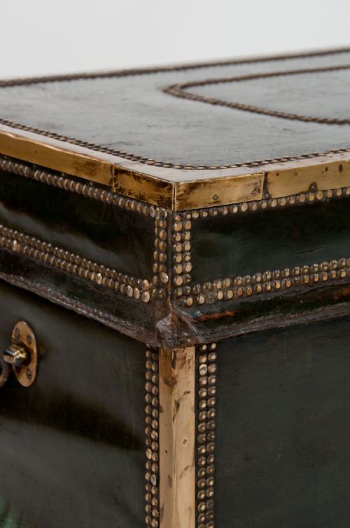 fig 3. Early 19th Century Leather Camphourwood Trunk