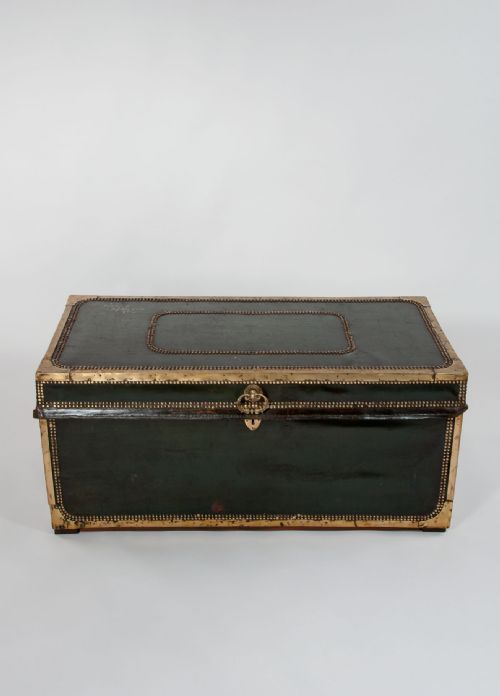 fig 5. Early 19th Century Leather Camphourwood Trunk