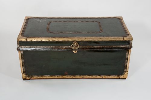 fig 4. Early 19th Century Leather Camphourwood Trunk