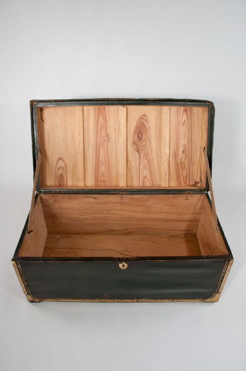 fig 8. Early 19th Century Leather Camphourwood Trunk