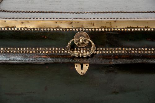 fig 6. Early 19th Century Leather Camphourwood Trunk