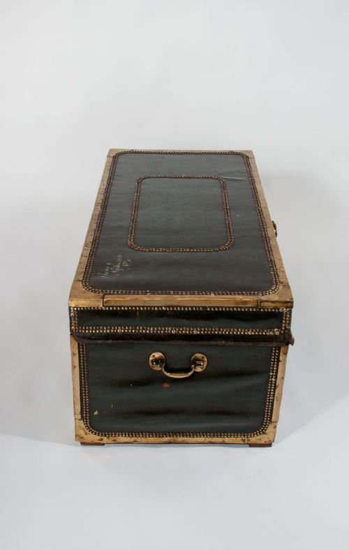 fig 9. Early 19th Century Leather Camphourwood Trunk