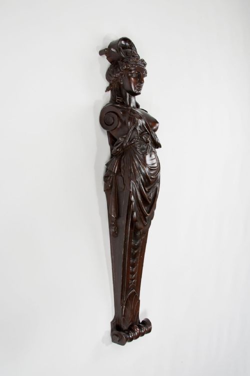 fig 9. 19th Century Pair of Carved Female Caryatids
