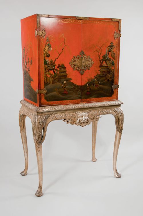 fig 1. 1920 Chinoiserie Cocktail Cabinet Silver Base
