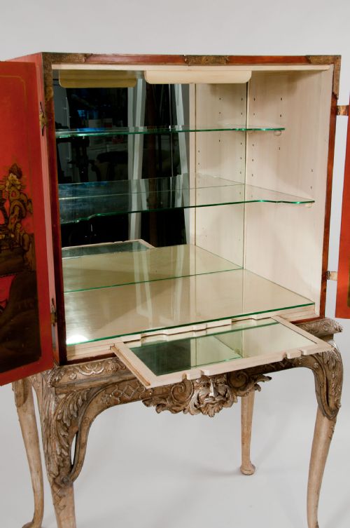 fig 6. 1920 Chinoiserie Cocktail Cabinet Silver Base