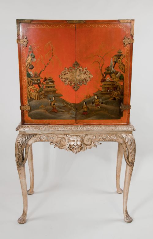 fig 7. 1920 Chinoiserie Cocktail Cabinet Silver Base