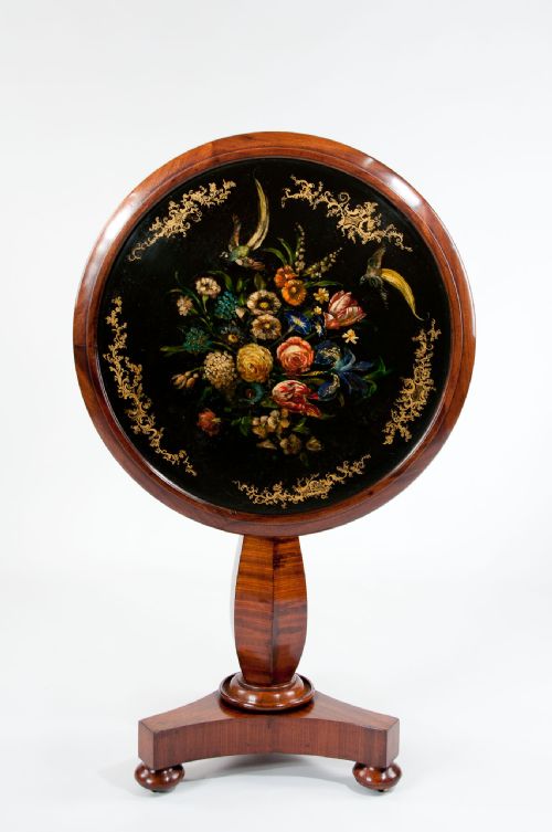 fig 3. Antique Mahogany Painted Slate Tilt Top Table