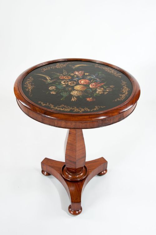 fig 9. Antique Mahogany Painted Slate Tilt Top Table