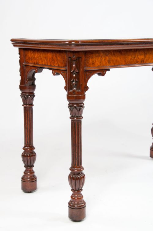 fig 3. Rare Antique Pollard Oak Card Table 19th C