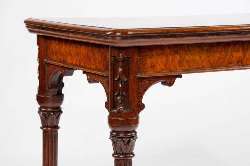 fig 5. Rare Antique Pollard Oak Card Table 19th C