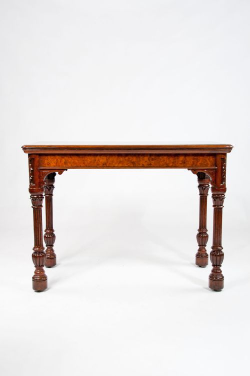 fig 9. Rare Antique Pollard Oak Card Table 19th C