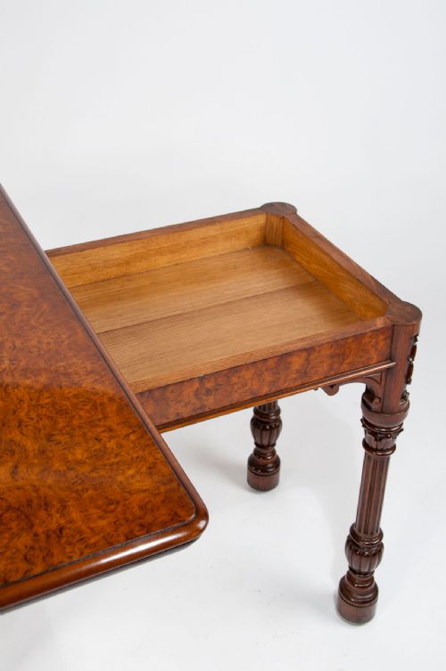 fig 7. Rare Antique Pollard Oak Card Table 19th C