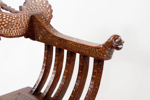 fig 4. An Indian Brass Inlaid X Frame Chair