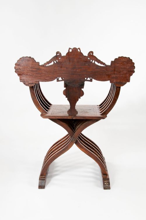 fig 9. An Indian Brass Inlaid X Frame Chair