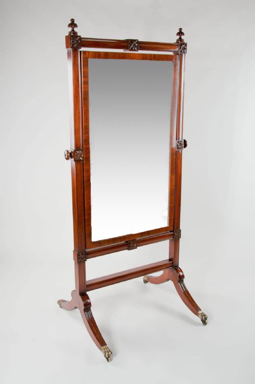 fig 1. A Fine Regency Mahogany Cheval Mirror