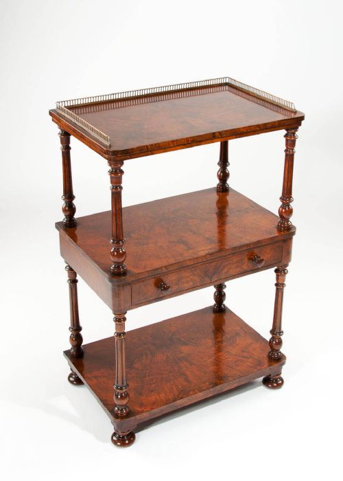Fine Quality Burr Walnut Antique Whatnot