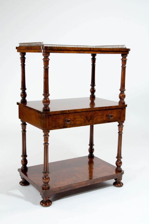 fig 1. Fine Quality Burr Walnut Antique Whatnot