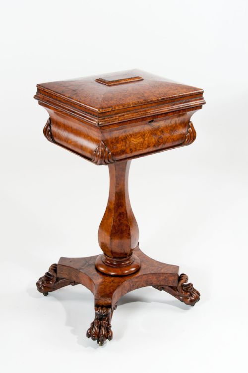 A Fine Regency Pollard Oak Teapoy